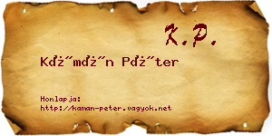 Kámán Péter névjegykártya
